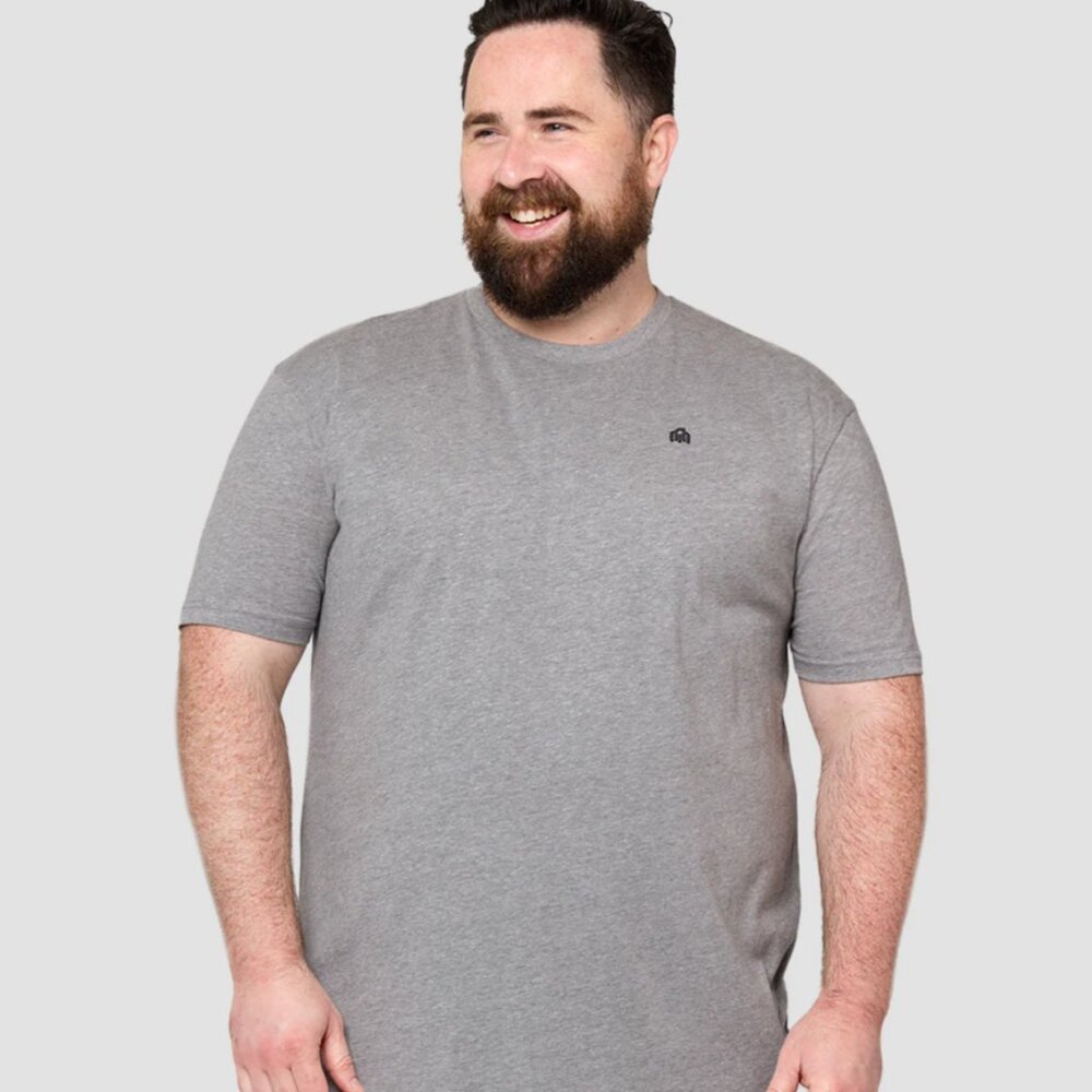 NWT Into The AM Basic Crew Neck Tee Grey 2XL Logo T-Shirt